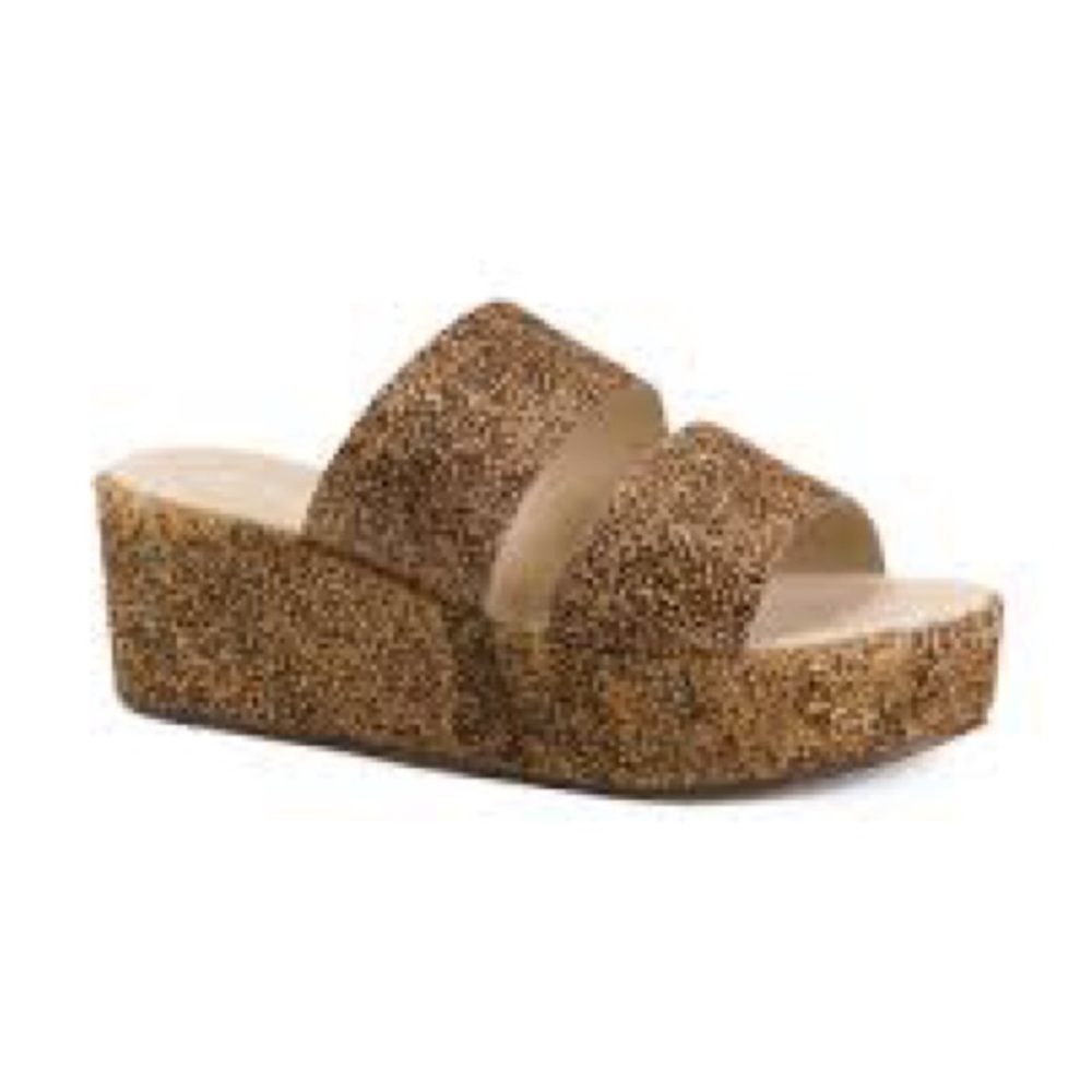 Womens Matisse Struttin Platform Cow Hair Sandals Brown Tan 8